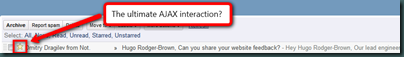 Screenshot of Gmail "star" interaction