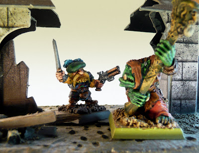 Dwarf Noble battles Orc Shaman
