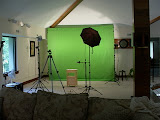 Harp's green screen rig, upstairs.