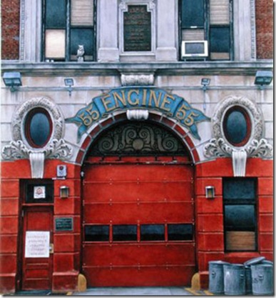 RBR167443 
Credit: Engine 55, Broome Street, 1998 (w/c on paper) by Frederick Brosen (Contemporary Artist)
Private Collection/ LTD Editions for Frederick Brosen/ The Bridgeman Art Library
Nationality / copyright status: American / in copyright
PLEASE NOTE: This image is protected by artist's copyright which needs to be cleared by you. If you require assistance in clearing permission we will be pleased to help you. In addition, we work with the owner of the image to clear permission. If you wish to reproduce this image, please inform us so we can clear permission for you.