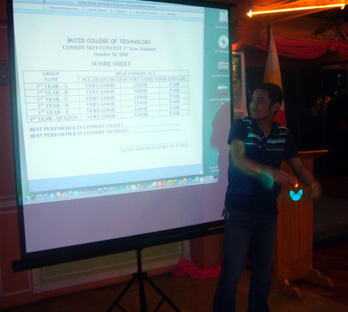 Sir Jerome Marzan explains the criteria for judging. Sir Jerome Marzan explains the criteria for judging.