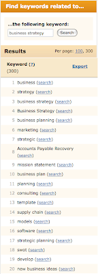 Wordtracker related search results for 'business strategy'