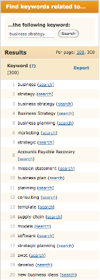 Wordtracker related search results for 'business strategy'