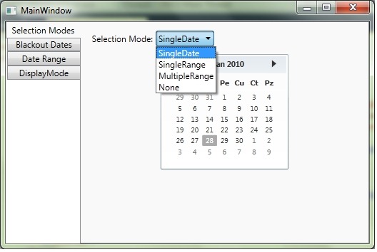 WPF Calendar WPF Calendar