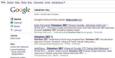 Google Sarankan Anda mencari Keburukan SBY (penjelasan) Google Sarankan Anda mencari Keburukan SBY (penjelasan)