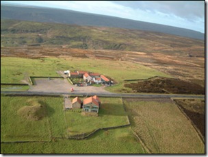 Lion Inn from the air (top of picture)