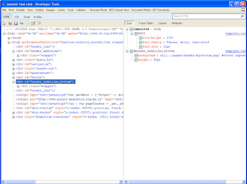 ie developer tool