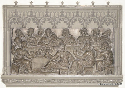'Abendmahl' - Wandrelief  in der Kirche St. Peter in Heppenheim, Foto: Peter Denker