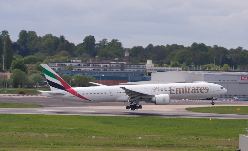 a large airplane taking off