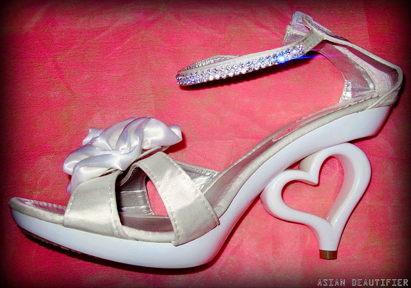 Satin Diamonte Heart High Heel Shoes Satin Diamonte Heart High Heel Shoes