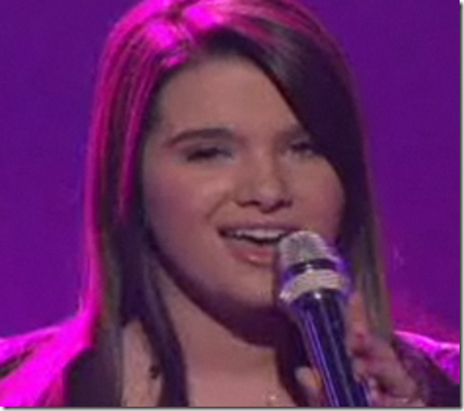 Katie Stevens is belting out Big Girls Don't Cry by Fergie