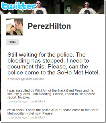 Perez Hilton Assaulted by Will i am