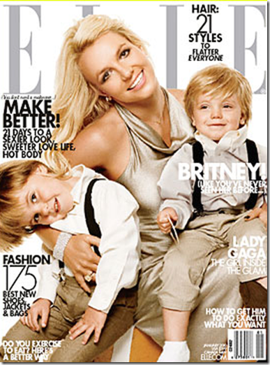 Britney Spears and Sons Cover Elle Magazine January 2010