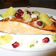 Salmon With Pomegranate and Orange Salsa