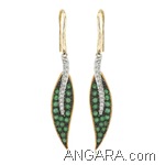 Emerald-and-Diamond-Leaf-Danglers-in-14k-Two-Tone-Gold_
