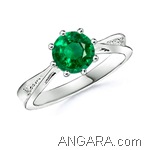 Solitaire-Round-Emerald-Tapered-Shank-Ring-with-Diamond-Accents-in-14k-White-Gold-(7-mm)_ Solitaire-Round-Emerald-Tapered-Shank-Ring-with-Diamond-Accents-in-14k-White-Gold-(7-mm)_
