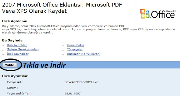 Microsoft Office 2007 PDF Veya XPS Olarak Kaydet Eklentisi – Enes Bayram  [Ağasarlı]