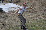 Jen running it out on the turf