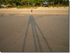 beautiful beaches in Bali at sunset with shadows