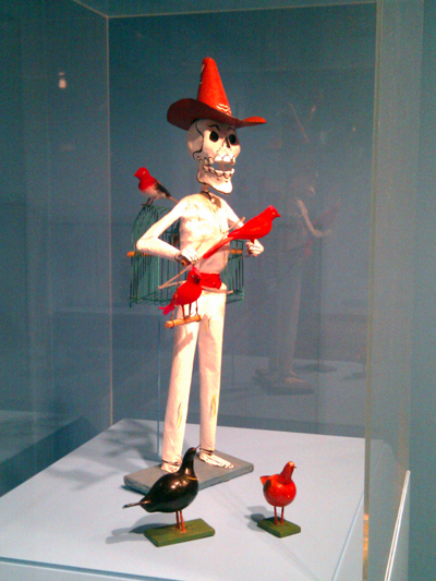 Mexican Museum Day of the Dead and bird sculptures