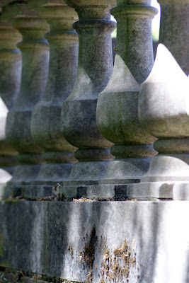 Bannisters around the tennis court