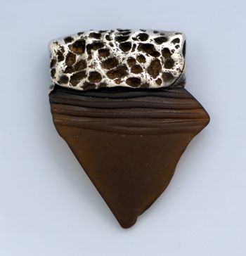 Arrow recycled fine silver and recycled brown bottle glass necklace