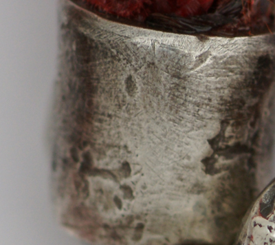 Very subtle detail on fine silver endcap