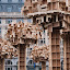 Recycled Crate Tree Art at Place Poelaert