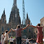 Catalan dancers outside cathedral