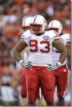 19 September 2009: Nebraska defensive tackle Ndamukong Suh (93) during the Hokies 16-15 win over the Nebraska Huskers at Worsham Field at Lane Stadium in Blacksburg, VA