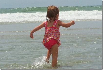 Caroline Running in the Water