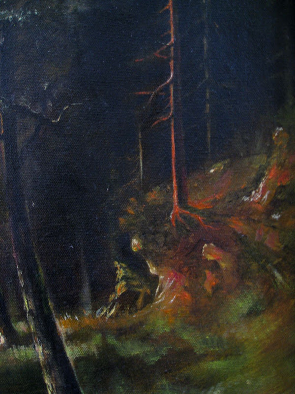 Albert Bierstadt - The Sierra Nevada in California copy detail