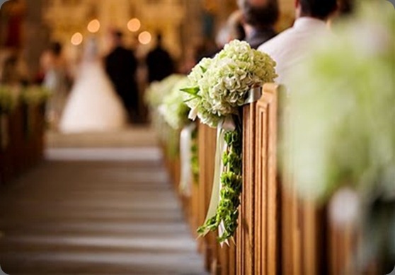 green hydrangea pew markers erin volante