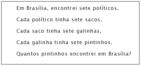  rima matemática sobre potências . pintinhos do congresso