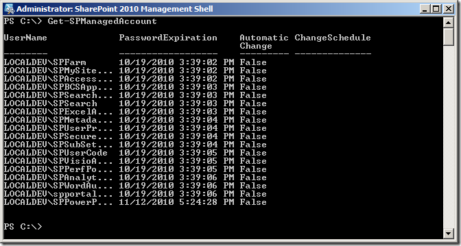Get-SPManagedAccount Get-SPManagedAccount
