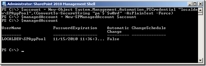 New-SPManagedAccount New-SPManagedAccount