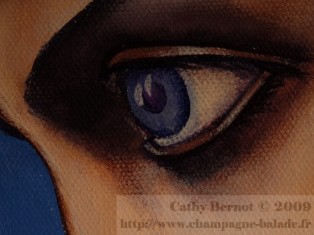 Acrylique sur toile, détail d'un tableau: un oeil Acrylique sur toile: un oeil. Artiste peintre cathy bernot