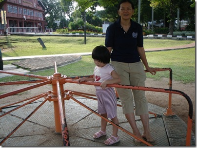 she is trying to push the thing going