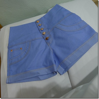 high waist denim short pants