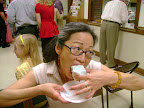 Chihhui Amanda Early enjoying the baptism cake after Eli's baptism on March 9, 2008.