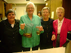 Beth Watson, Anita Luff, Sally Duhon and Barbara Fox in the kitchen during the reception for Eli's baptism, March 9, 2008.