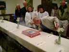 Jim Oakley blows out his candles at his surprise birthday party, February 12, 2008.