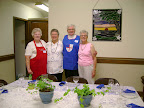 JoAnn Hodgson, Sally Duhon, Anita Luff, and Barbara Fox just before the Daughters of the King Tea