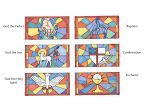 One stet of the Stained Glass windows as designed by Frank Thompson.