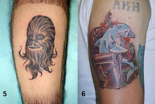 Chewbacca on a lower leg - which had to be shaved before the hairy one could 