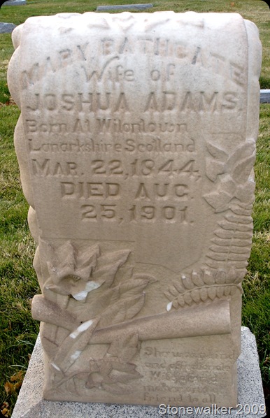 Mary Bathgate Adams headstone