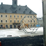 Aufbau Weihnachtsmarkt 2001