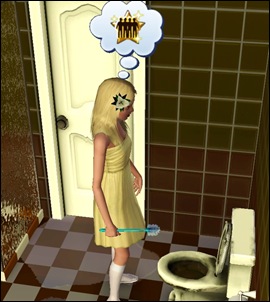 Belle cleans the toilet and thinks of her broken dreams.