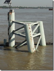 pilings in river