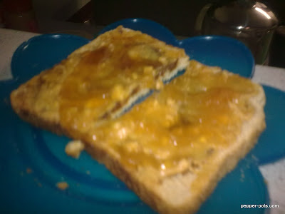 Bleah. Toast with yukky stuff Bleah. Toast with yukky stuff